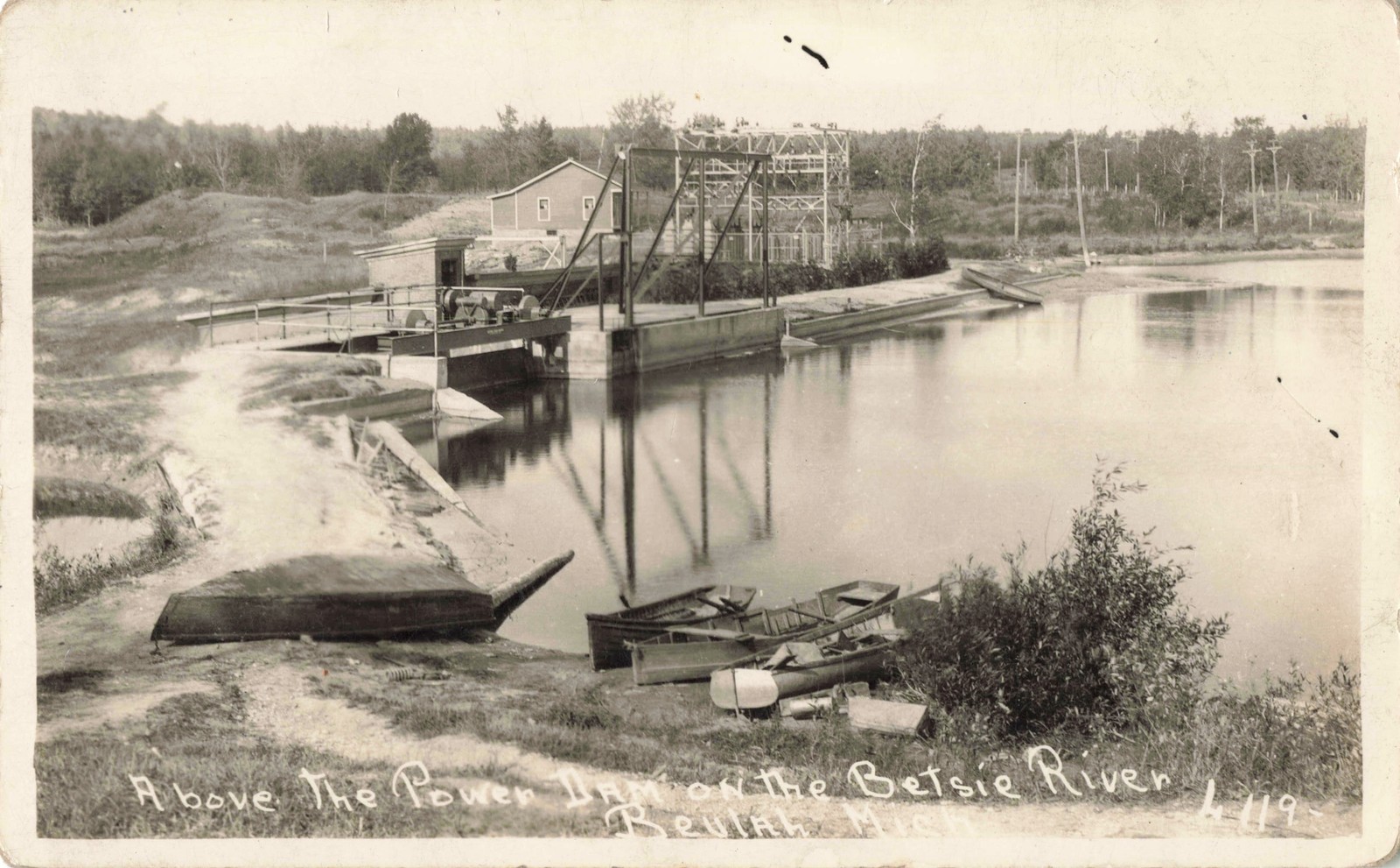 NW Benzonia Frankfort MI RPPC Betsie River Old BENZIE POWER CO. HOMESTEAD DAM 6