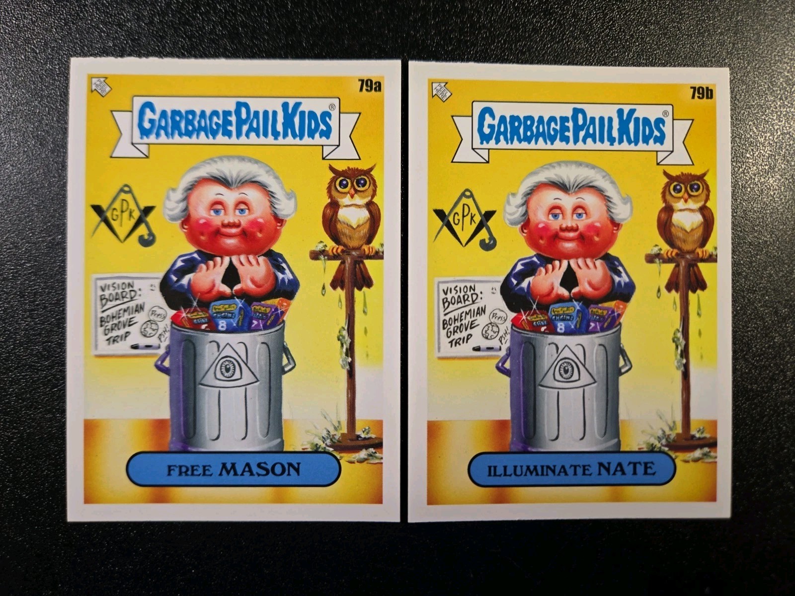George Washington Illuminati Free Masons Knights Templar Spoof Garbage Pail Kids