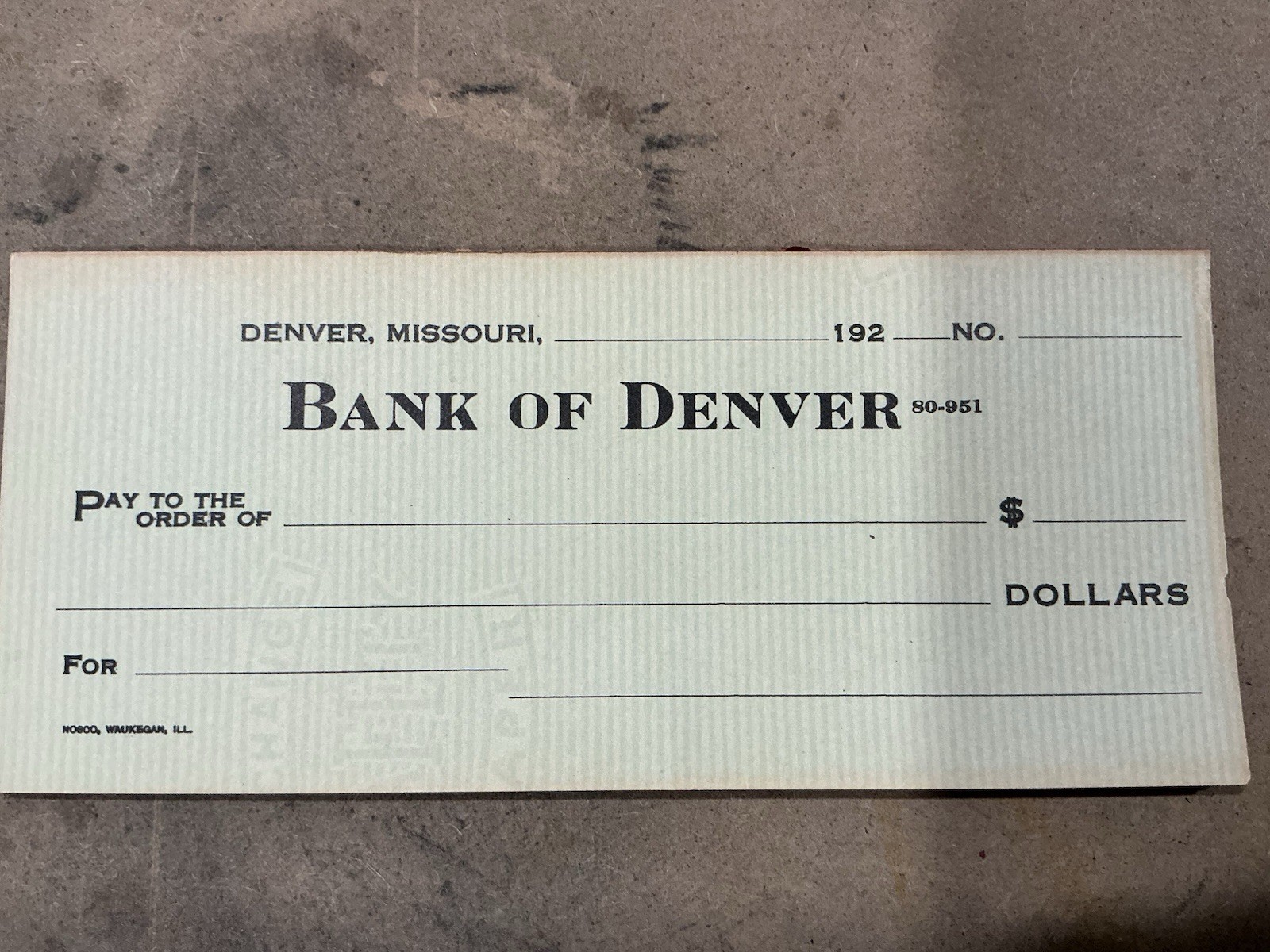 **VINTAGE 1920s BANK OF DENVER (MISSOURI) COUNTER CHECKS - LOT OF 26**