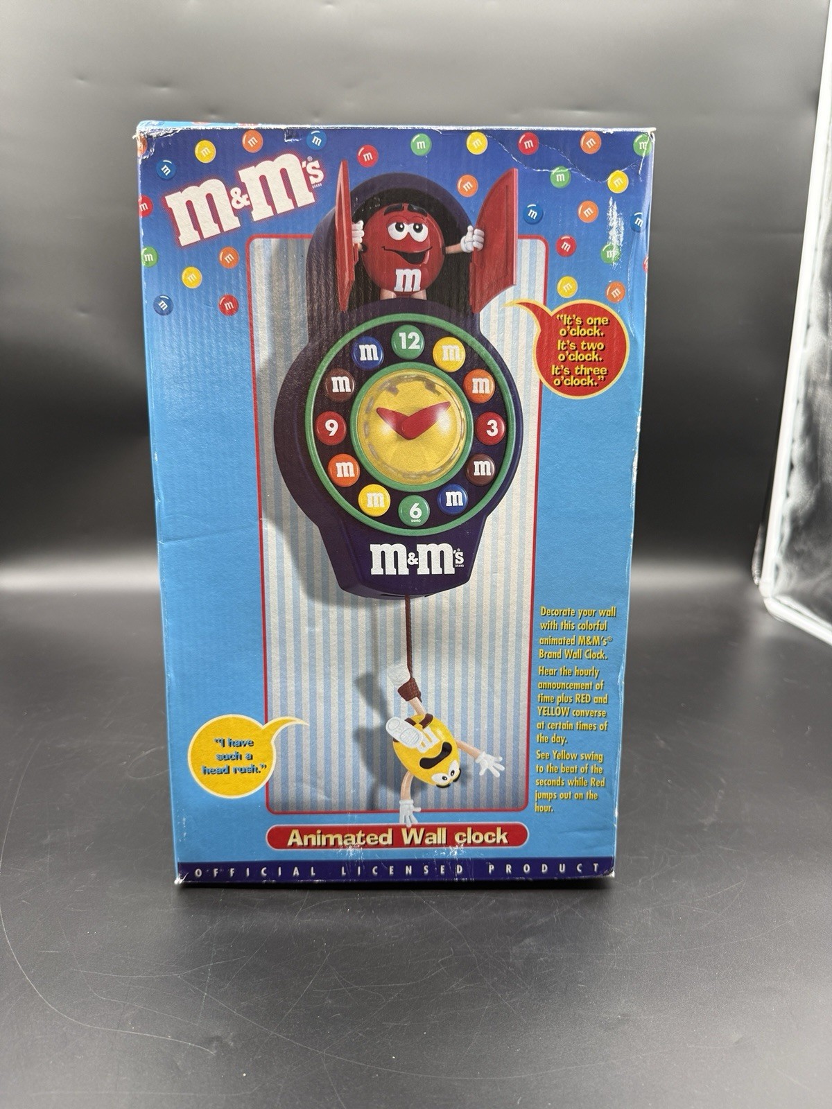 M&M's Animated Wall Clock Red & Yellow Characters Quartz Analog MC019261 M&M's Animated Wall Clock Red & Yellow Characters Quartz Analog MC019261