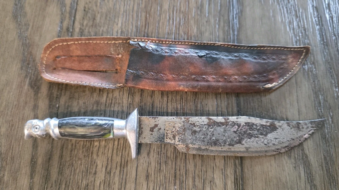 VINTAGE MEXICO FIGURAL KNIFE CONQUISTADOR HELMET COMBAT FIGHTING DAGGER VINTAGE MEXICO FIGURAL KNIFE CONQUISTADOR HELMET COMBAT FIGHTING DAGGER