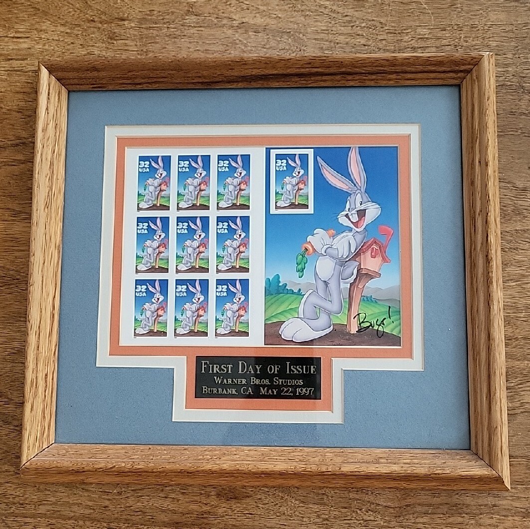 1997 WB Studios Employee Exclusive Bugs Bunny Framed Postage Stamp Sheet