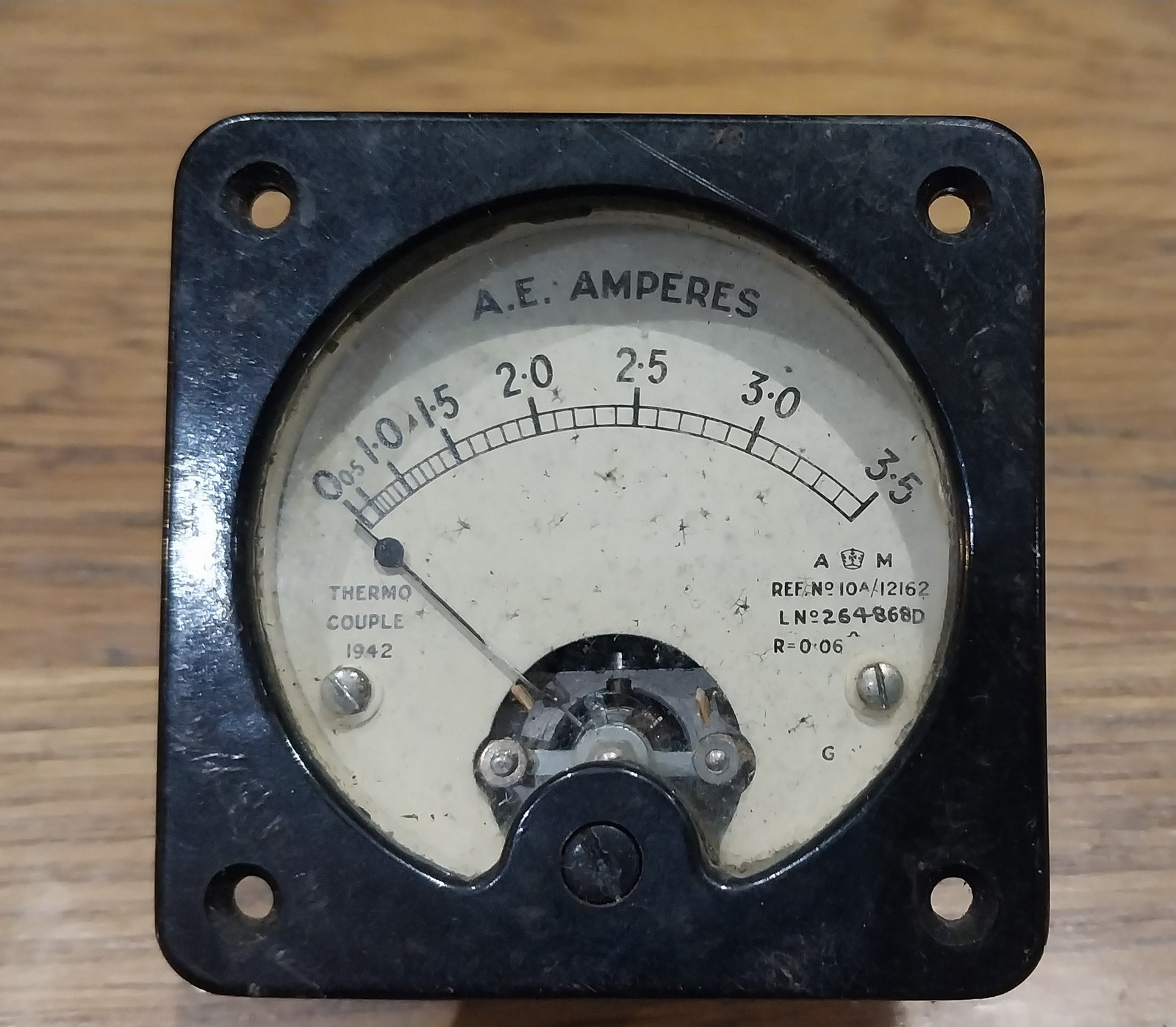 Ex-MOD AM RAF Aircraft Aerial Ammeter Thermo-Couple 10A/12162 `1941/42