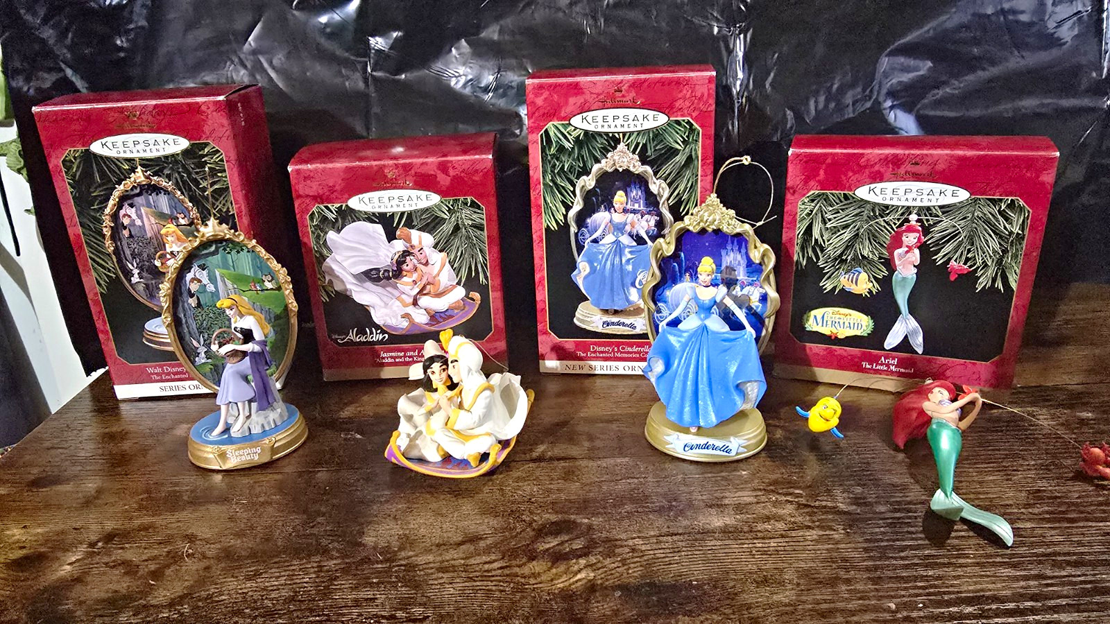 Hallmark Disney Keepsake Ornament Lot Disney Princesses Ariel Jasmine Cinderella