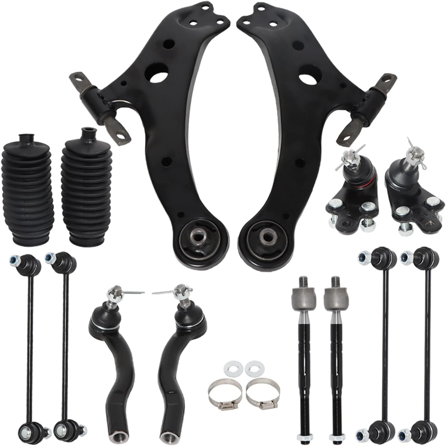 labwork 14PCS Front Lower Control Arm Suspension Replacement for Toyota Black labwork 14PCS Front Lower Control Arm Suspension Replacement for Toyota Black