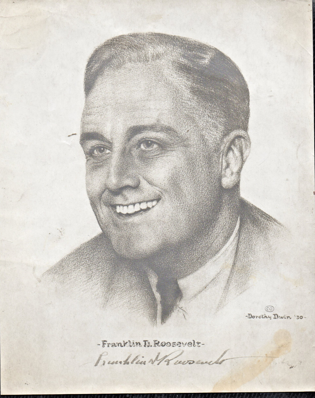 Franklin D. Roosevelt Facsimile Autograph Dorothy Dwin Illustration 1931 Good