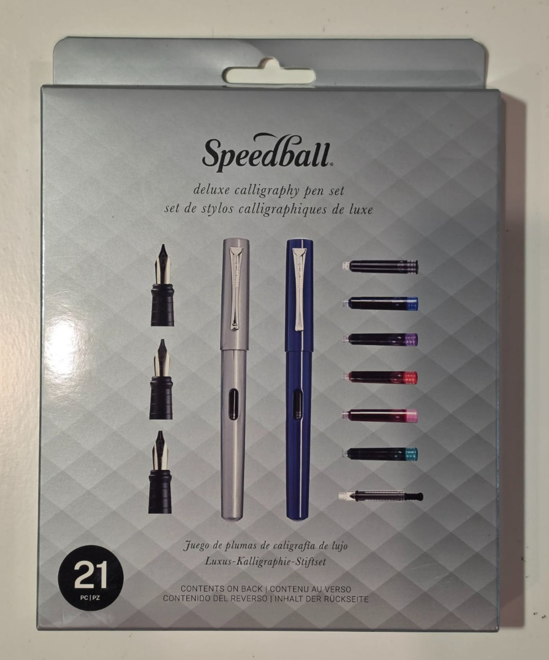 Speedball Deluxe Calligraphy Pen Set 21 Piece Cursive Old English 2 Pens Fast Sh