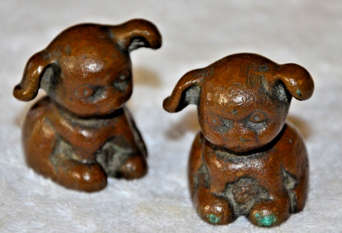 Vintage Bronze Griswold Hubley Puppy Dog Miniature Figurine- 2 avail. Vintage Bronze Griswold Hubley Puppy Dog Miniature Figurine- 2 avail.