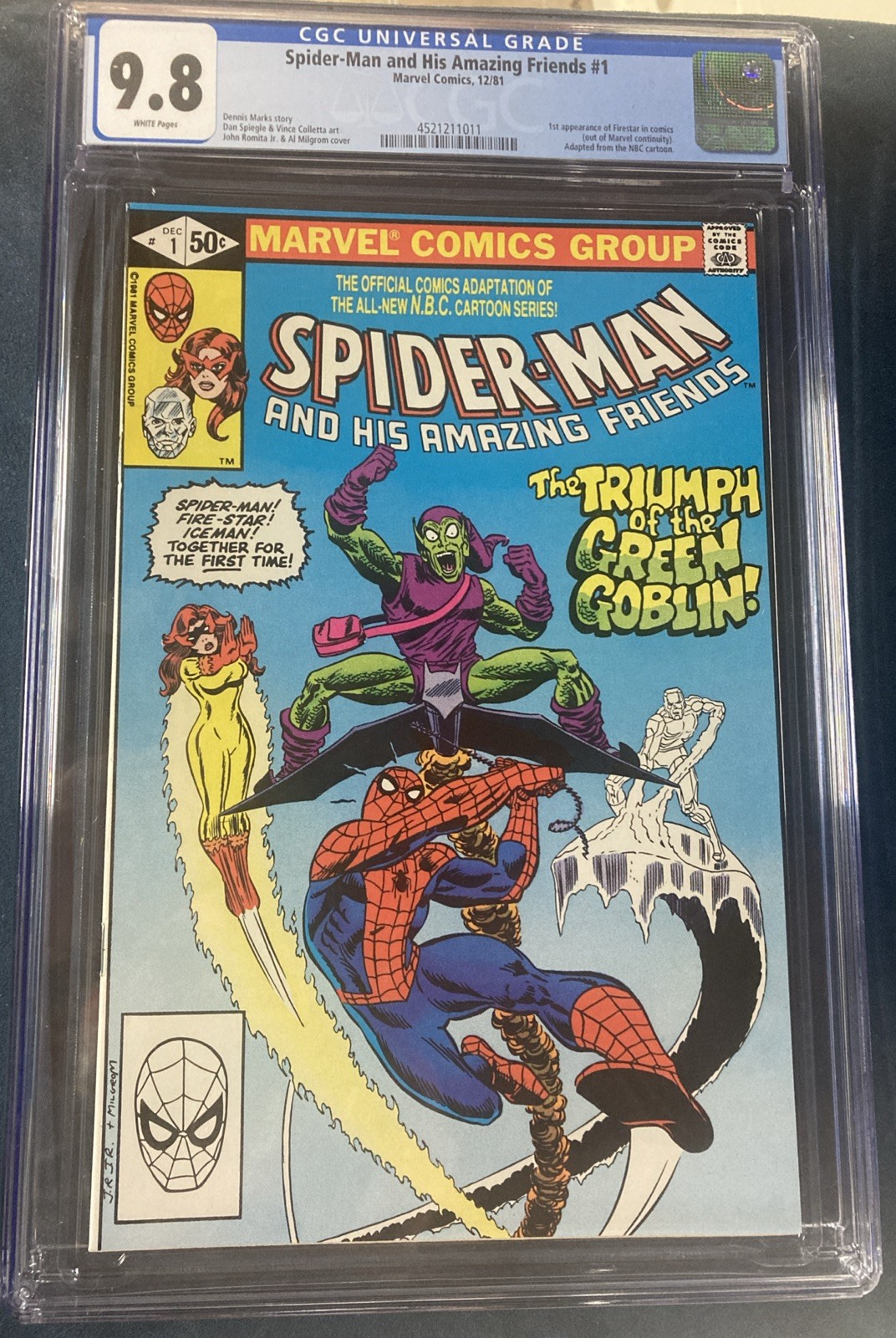 Spider-man And His Amazing Friends 1 CGC 9.8 1981 1st App Firestar Marvel WP Spider-man And His Amazing Friends 1 CGC 9.8 1981 1st App Firestar Marvel WP