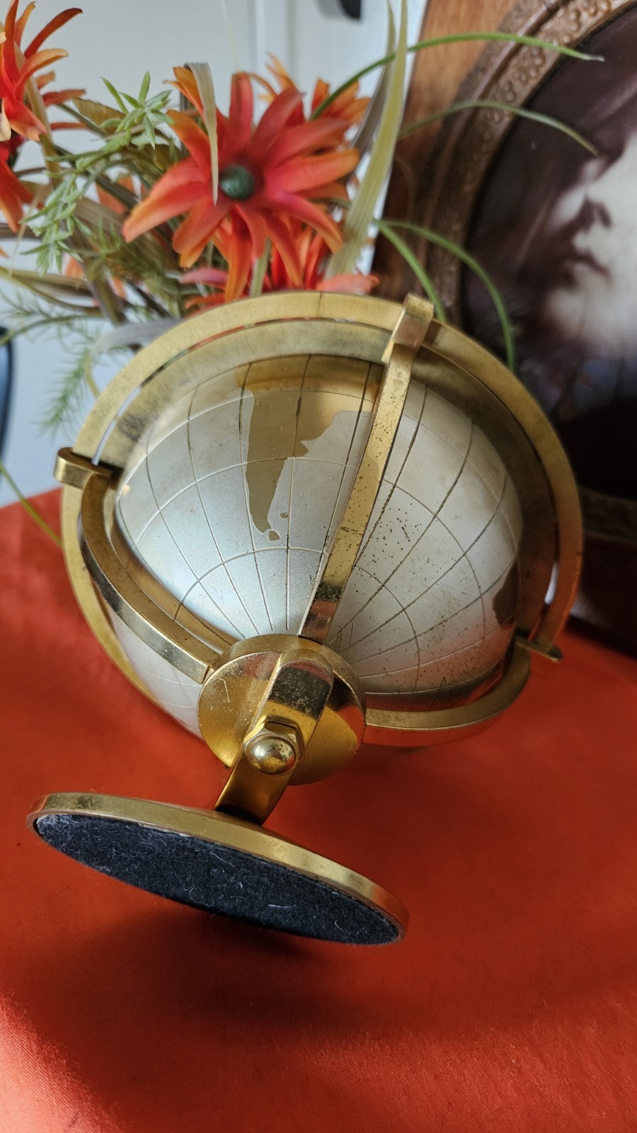 Vintage Rare Imexal  WORLD TIME GLOBE DESK ALARM CLOCK