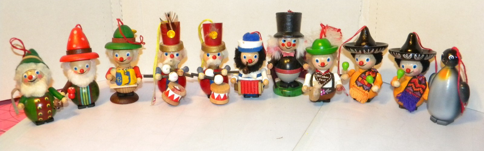Vintage Steinbach Handmade Wooden Christmas Ornaments  Lot of 11