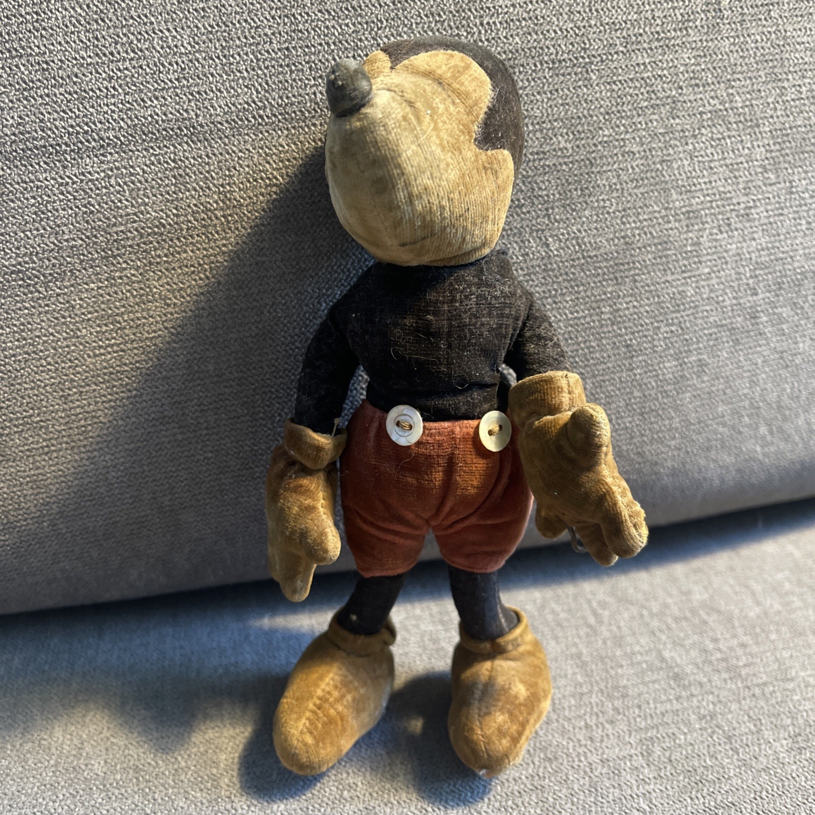 Vtg 1930s Mickey Mouse Possibly Steiff Velvet Doll Antique Wire Armature As-Is Vtg 1930s Mickey Mouse Possibly Steiff Velvet Doll Antique Wire Armature As-Is