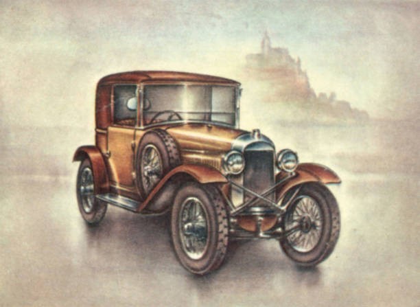 Amilcar car France vignette for an album about history of cars Old Photo