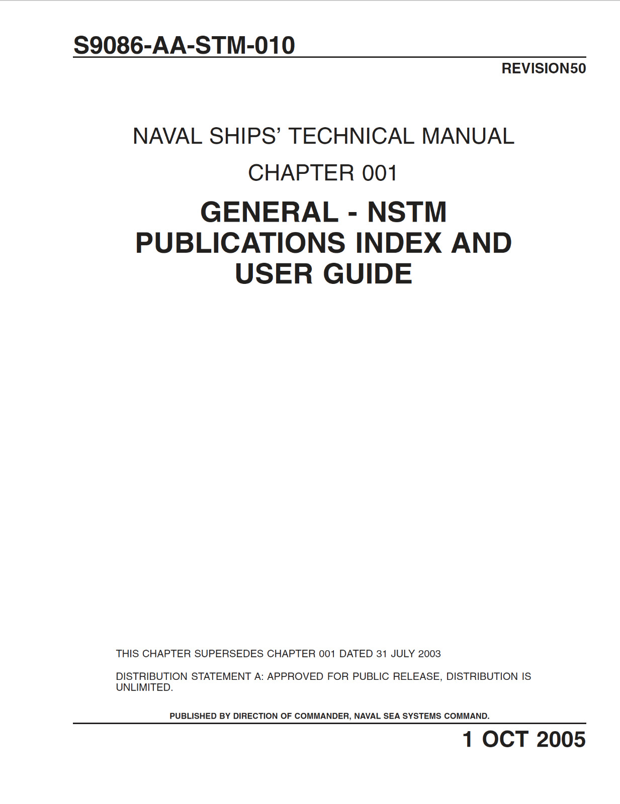 1,546 Page Naval Ships\' Technical Manual (NSTM) Publications on Data CD