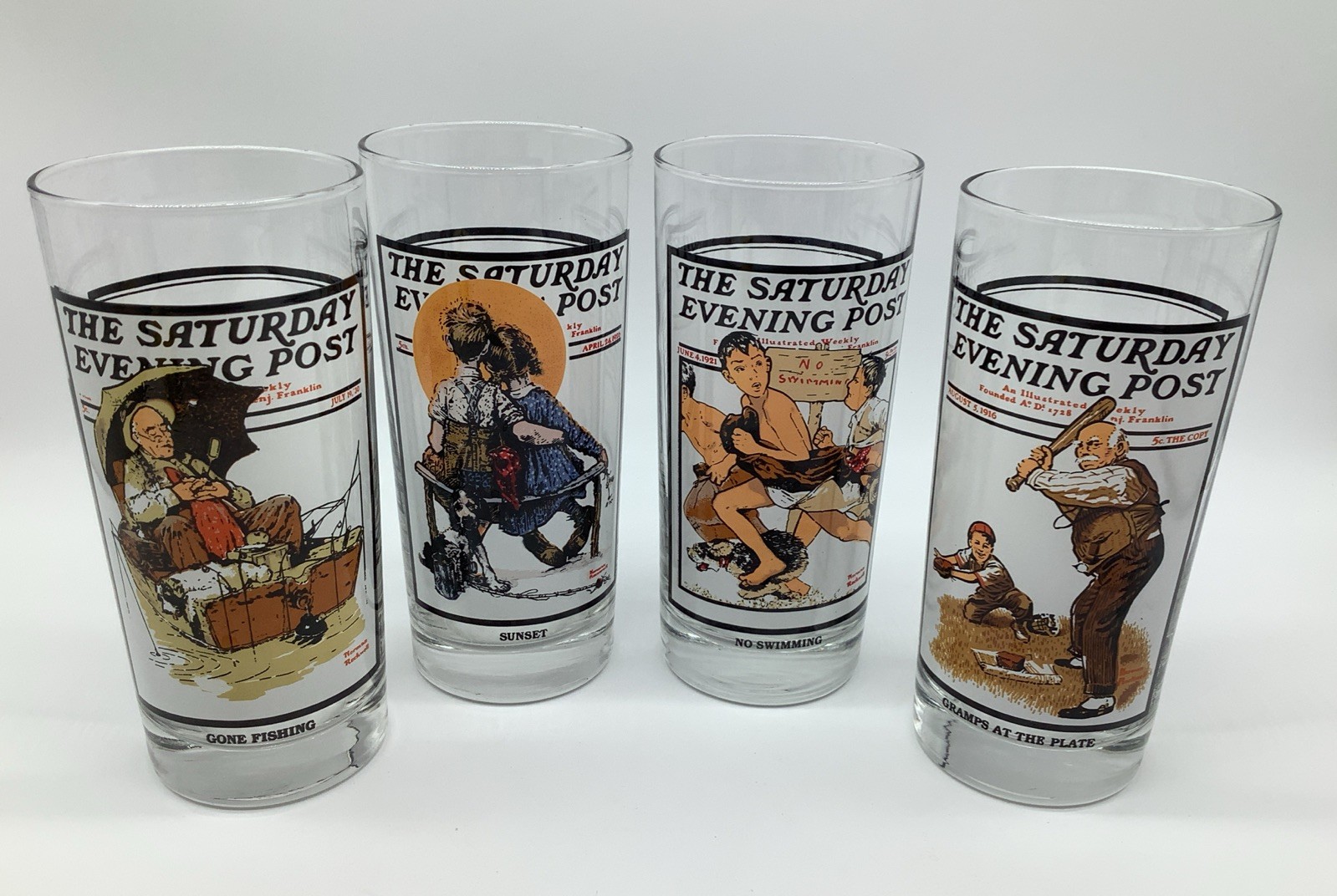 1987 ARBY’S SUMMER SCENES COLLECTION SATURDAY EVENING POST DRINKING GLASSES (4) 1987 ARBY’S SUMMER SCENES COLLECTION SATURDAY EVENING POST DRINKING GLASSES (4)