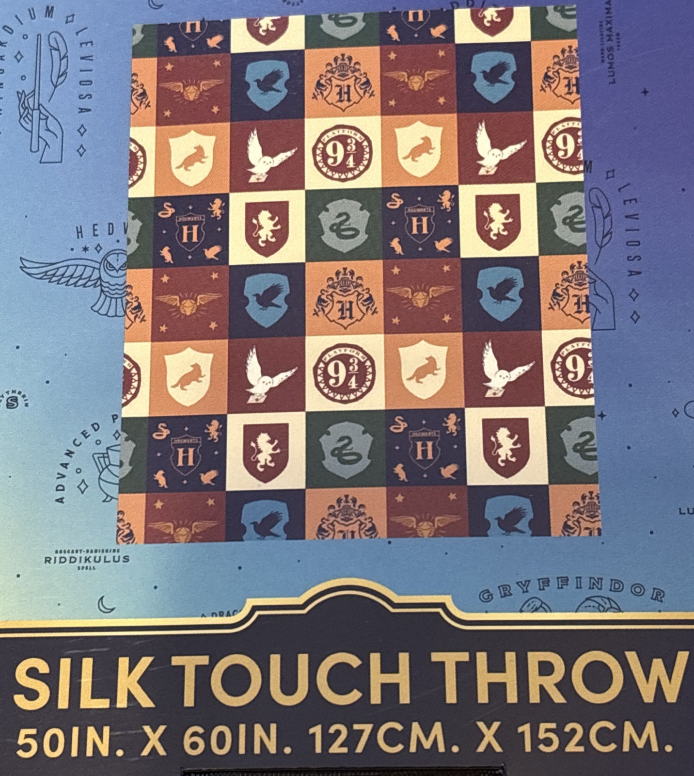 Harry Potter Hogwarts Crest Throw Blanket Crest Sampler New Design Soft Gift