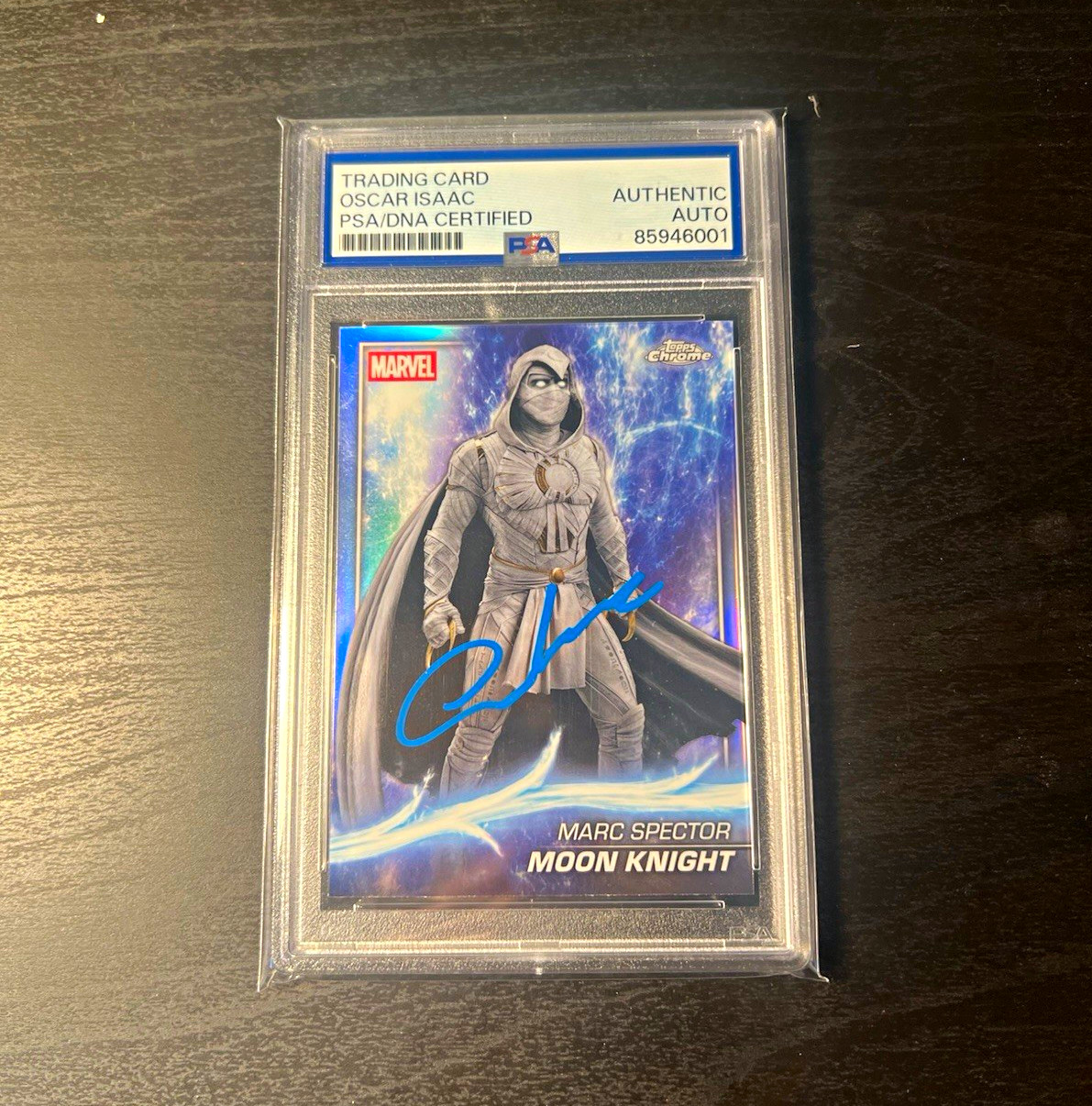 Topps Chrome Marvel Moon Knight #129 Refractor PSA Oscar Isaac Auto 2023