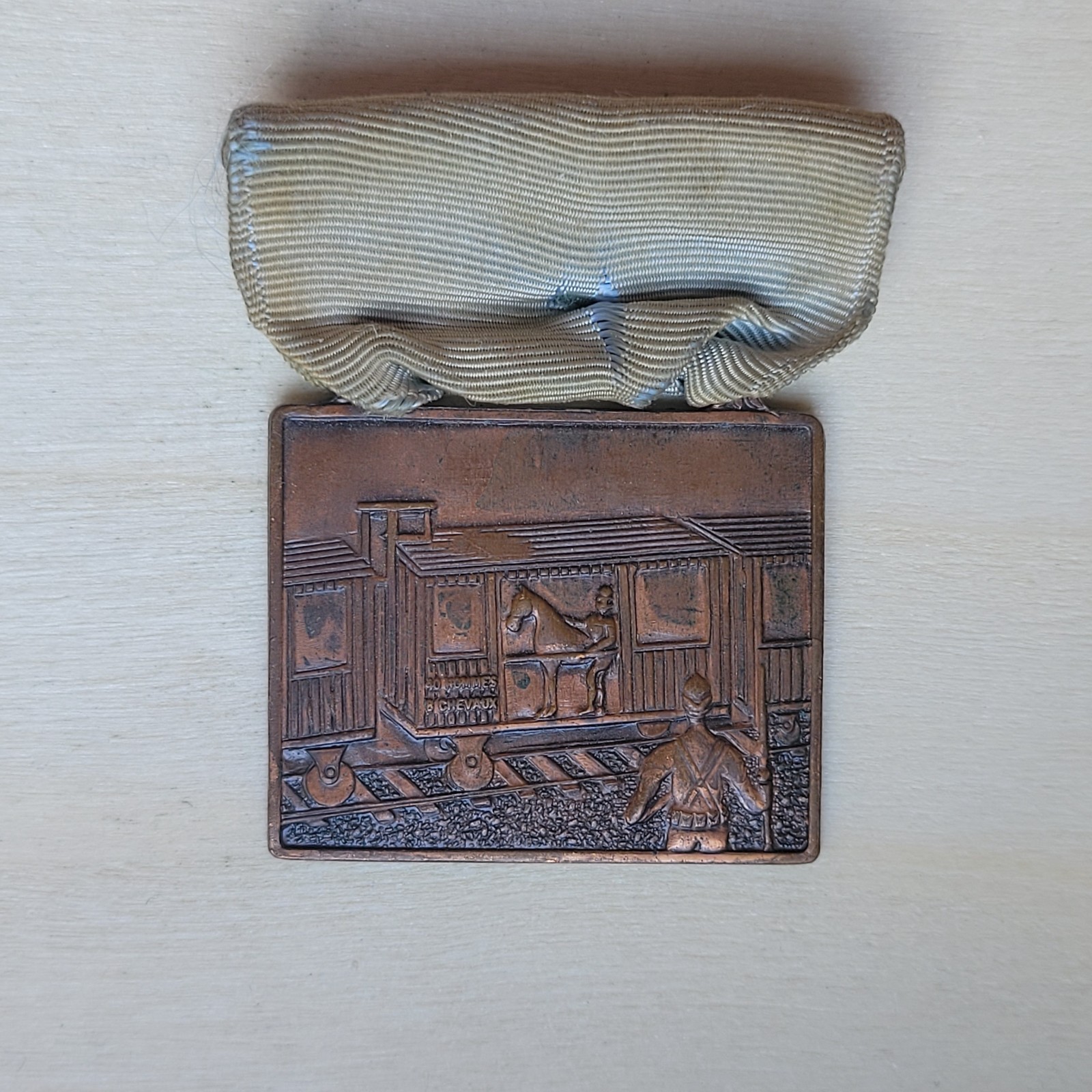 WW1 Veterans Group The Forty And Eight 40/8 French Boxcar Medal Original Ribbon