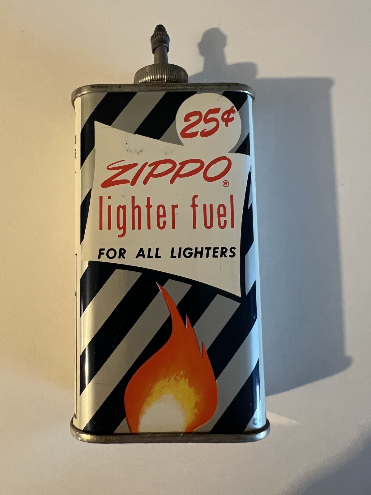 Rare Vintage Zippo Lighter Fluid Can Container 1949-1955 Screw On, Exc Condition Rare Vintage Zippo Lighter Fluid Can Container 1949-1955 Screw On, Exc Condition