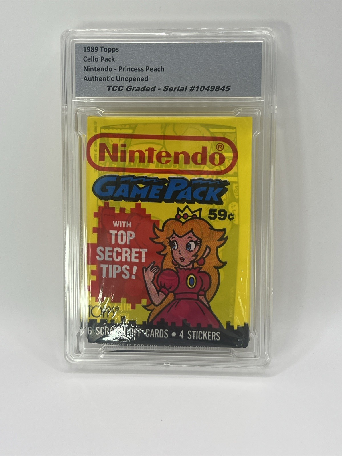 1989 Topps Nintendo Princess Peach Cello Pack Authentic Unopened Encapsulated