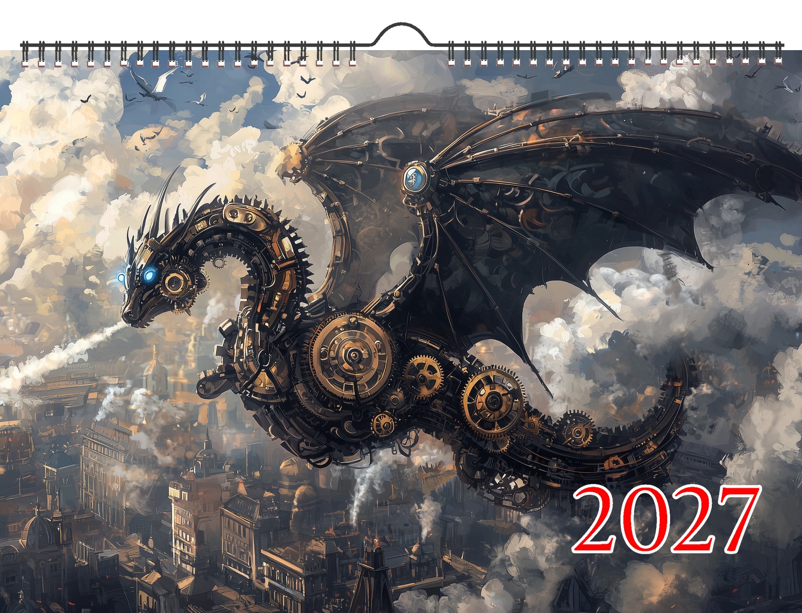 2027 Wall Calendar ~ Skybound Dragons: Mechanical and Traditional Dragons
