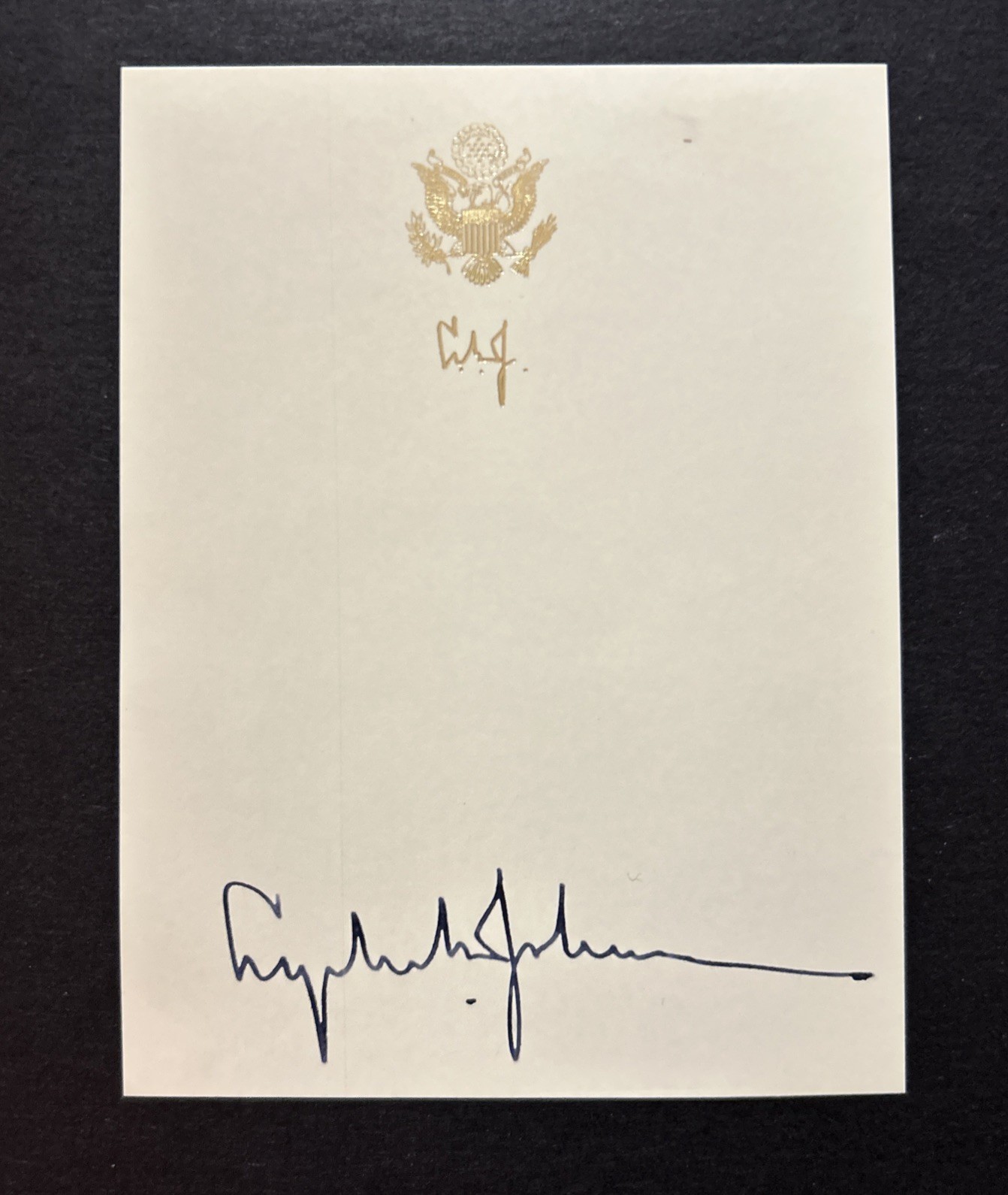 President Lyndon Baines Johnson LBJ Signed Autographed Bookplate Card - See Info President Lyndon Baines Johnson LBJ Signed Autographed Bookplate Card - See Info