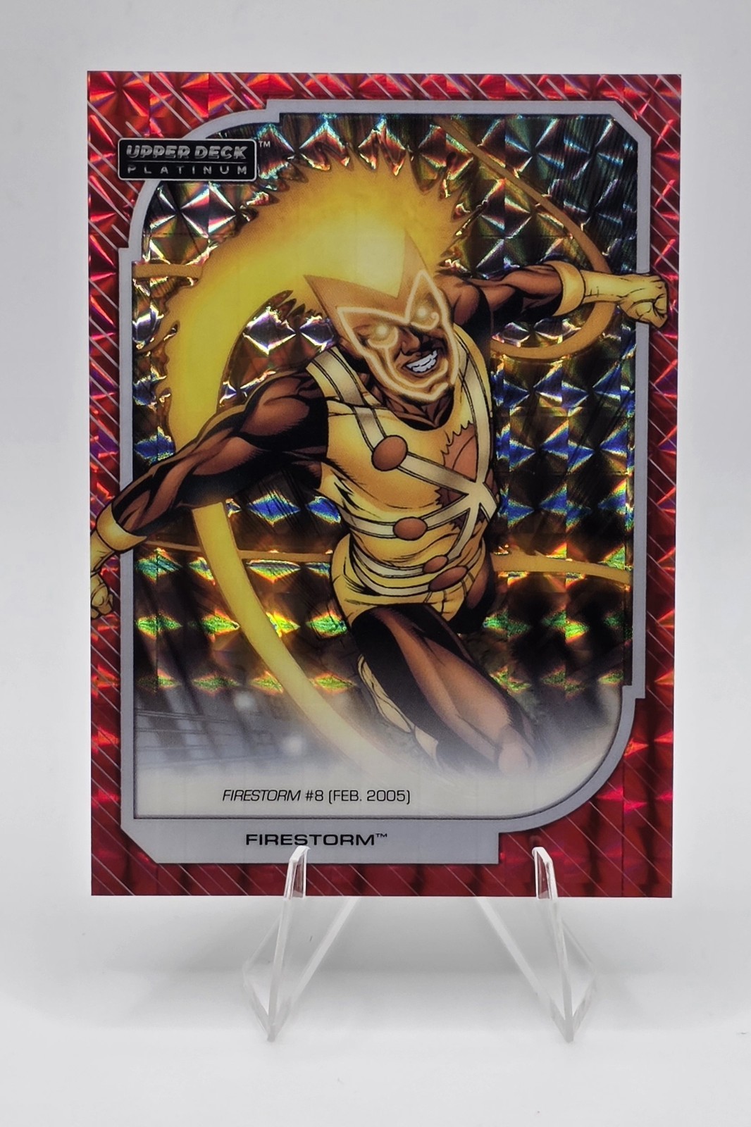 Upper Deck 2026 Platinum DC Firestorm Red Tesselation Variant 4/15 Upper Deck 2026 Platinum DC Firestorm Red Tesselation Variant 4/15