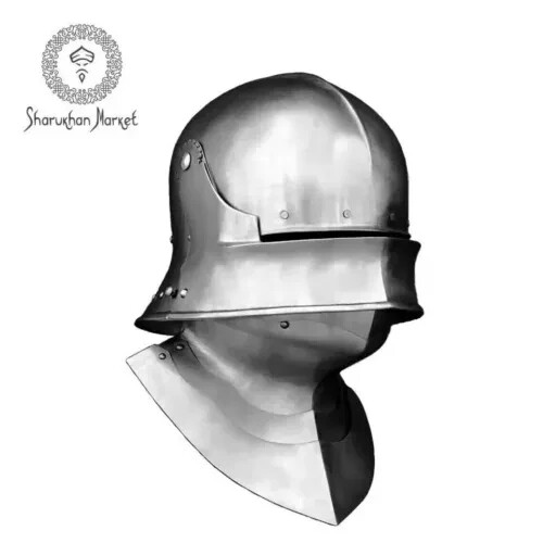 Helmet Sallet Bevor Medieval Gothic Sca German 15 Century Larp Knight Armor