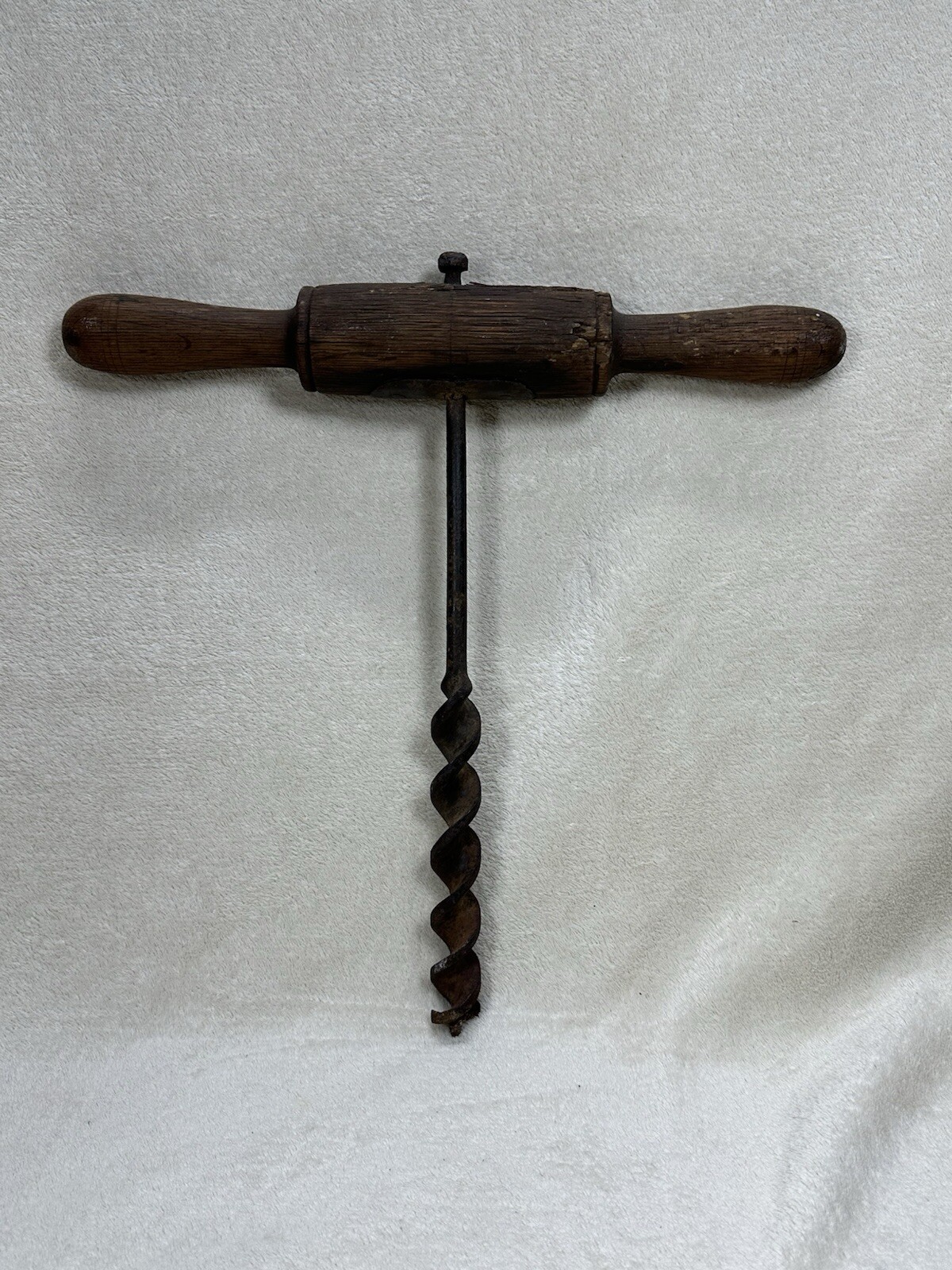 Antique Hand Drill Tool Wooden T- Handle Antique Hand Drill Tool Wooden T- Handle