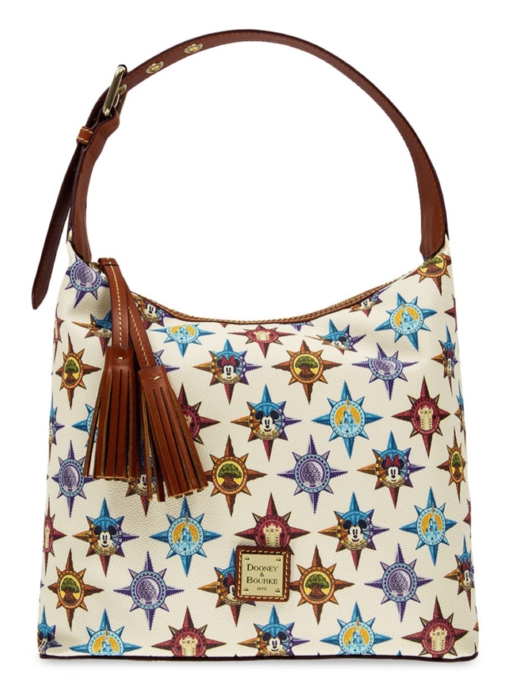 Dooney & Bourke Disney World Park Icons Passport Compass Hobo Satchel Handbag 