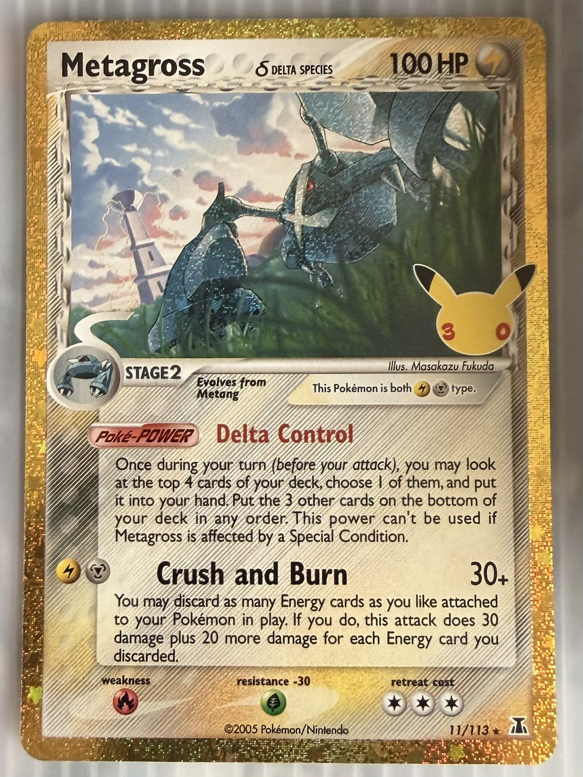 Metagross 11/113 Delta Species Pokémon TCG 30th Anniversary Celebration Holo Metagross 11/113 Delta Species Pokémon TCG 30th Anniversary Celebration Holo