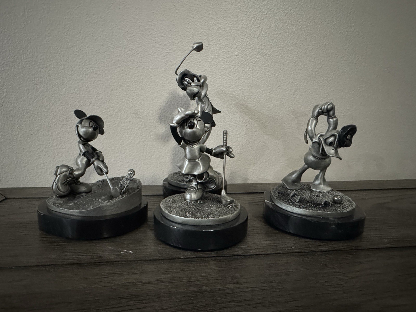Chilmark Disney Pewter Golf Match Set - Mickey Minnie Donald Goofy Country Club