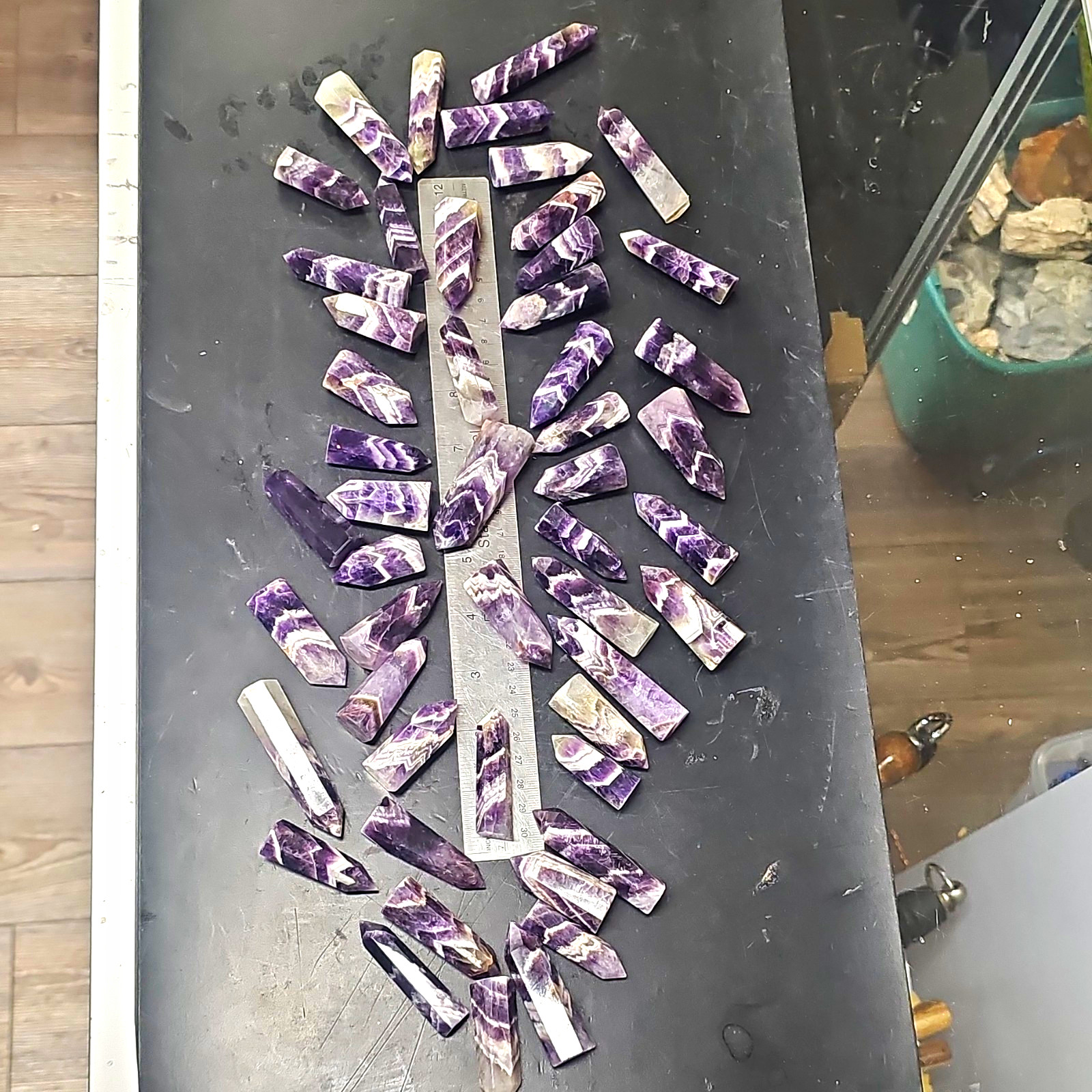 Wholesale Bulk Lot 25pc Dreamy Chevron Amethyst Towers Points 1.25\ Wholesale Bulk Lot 25pc Dreamy Chevron Amethyst Towers Points 1.25\