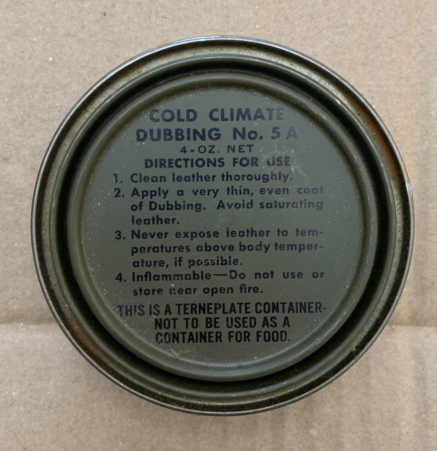Original WWII US Military Cold Climate Shoe Dubbing Can