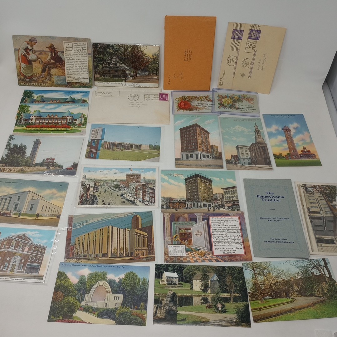 Vintage Ephemera Lot From Reading Pennsylvania 26 Items, Postcards & More