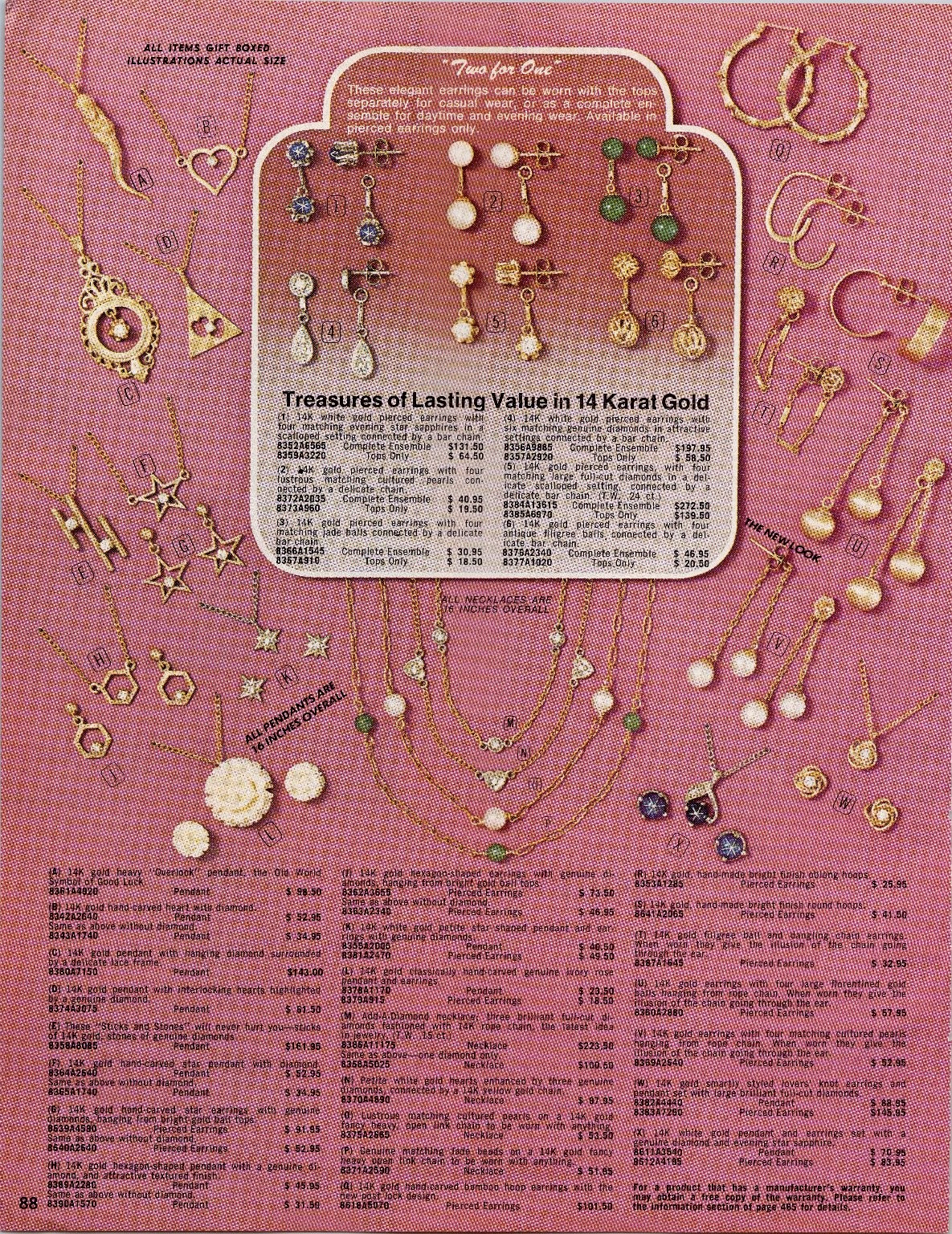 Vintage 1970s Jewelry Catalog Ad 14K Gold Takro Bracelets Necklaces Earrings Vintage 1970s Jewelry Catalog Ad 14K Gold Takro Bracelets Necklaces Earrings