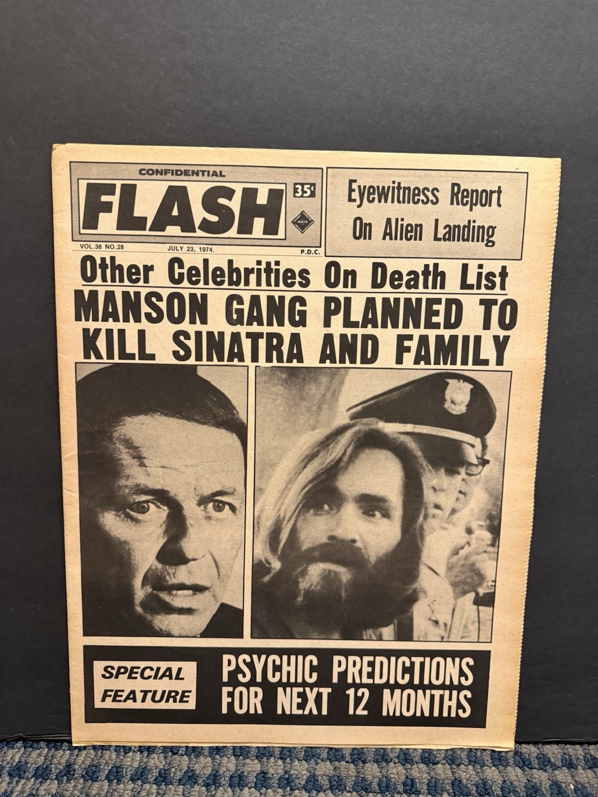 1974 July Confidential Flash NewsPaper, Charles Manson Gang/Killing Sinatra (10G 1974 July Confidential Flash NewsPaper, Charles Manson Gang/Killing Sinatra (10G