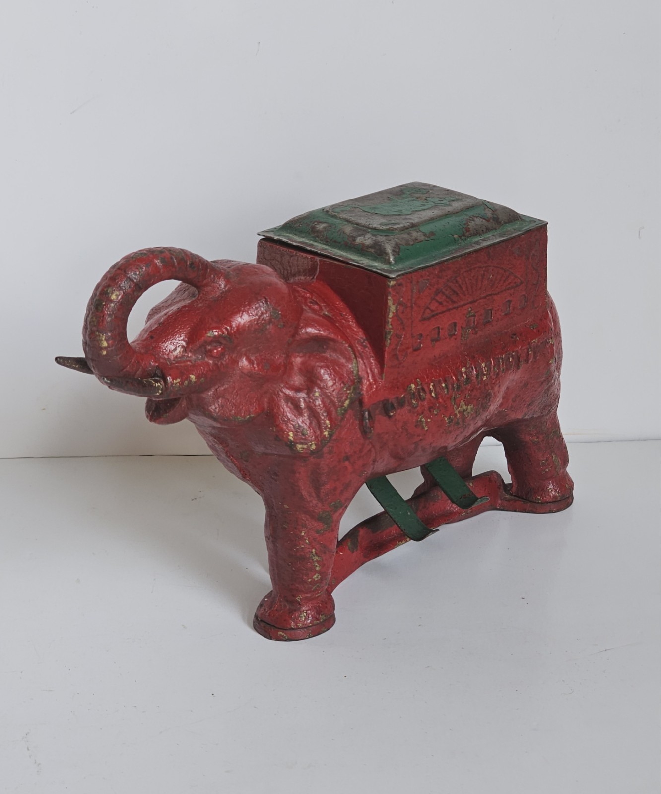 1920s Antique Cast Iron Elephant Cigarette Dispenser - National Novelty Co Works