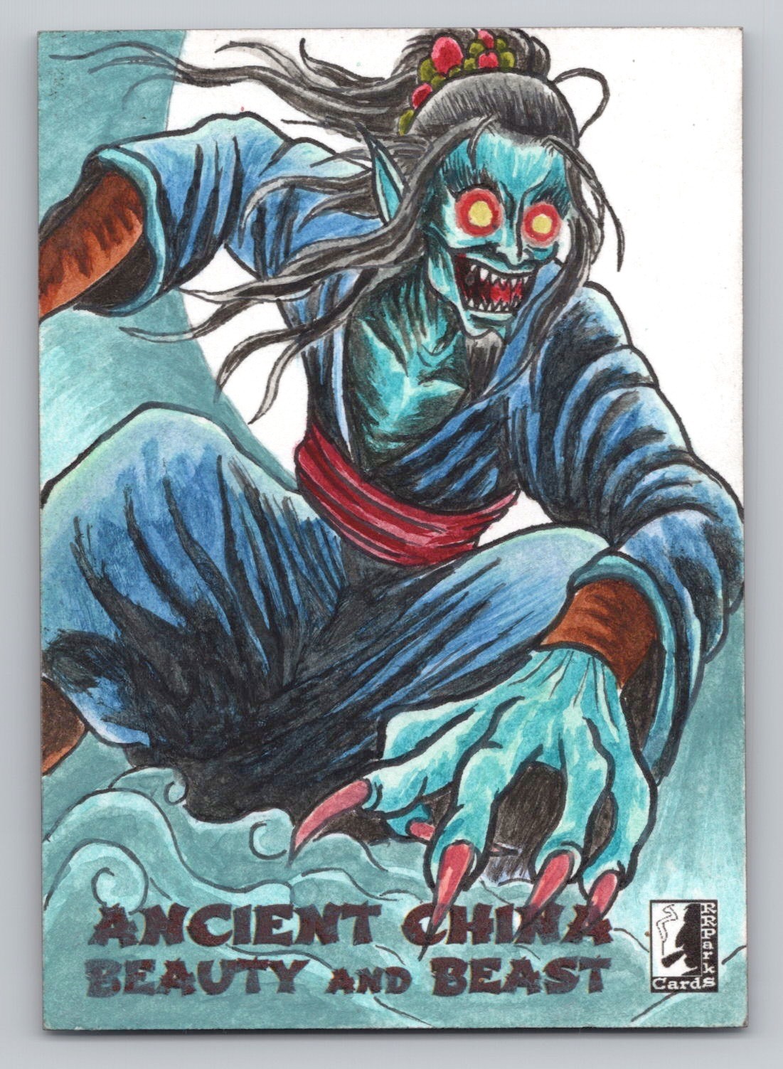 Ancient China Beauty And Beast. Artist: Richard Kimball - Jianshi Sketch Card