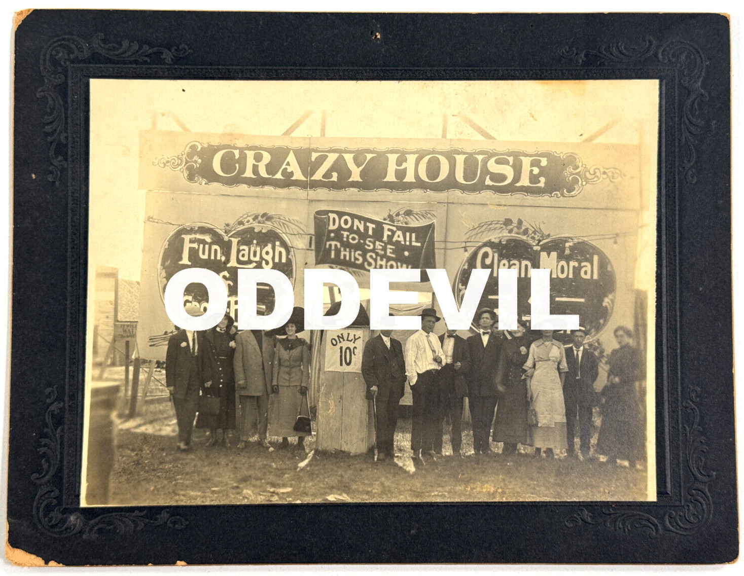 1890\'s CRAZY HOUSE Funhouse Carnival Circus Sideshow cabinet photo 1890\'s CRAZY HOUSE Funhouse Carnival Circus Sideshow cabinet photo