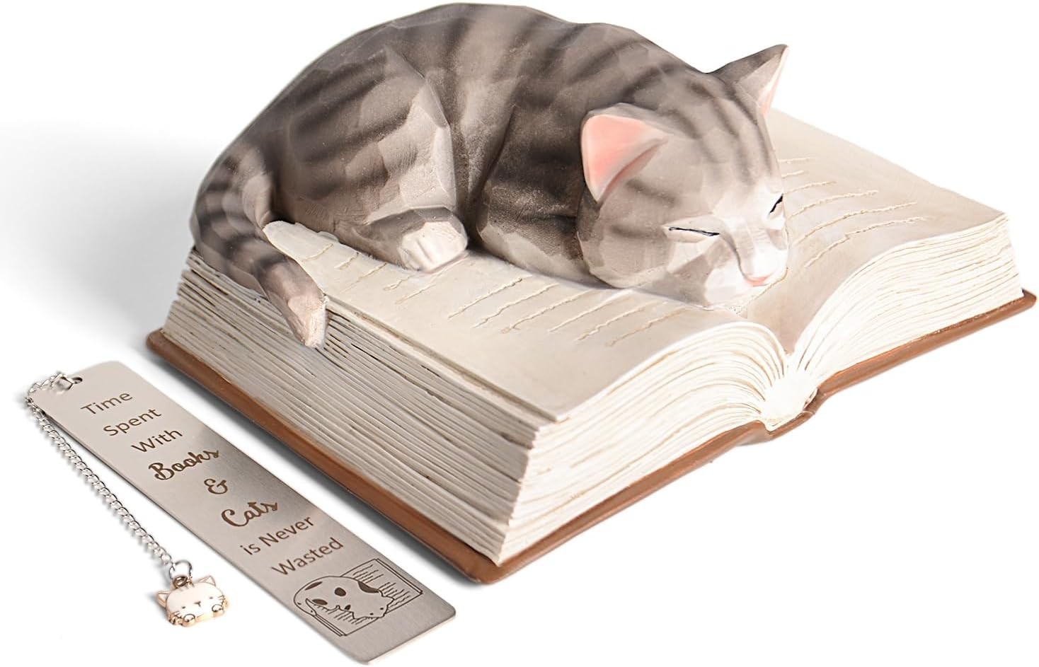 Cat Lover Gifts for Women Girl - Cat Book Figurines Book Lovers Gift with Boo... Cat Lover Gifts for Women Girl - Cat Book Figurines Book Lovers Gift with Boo...