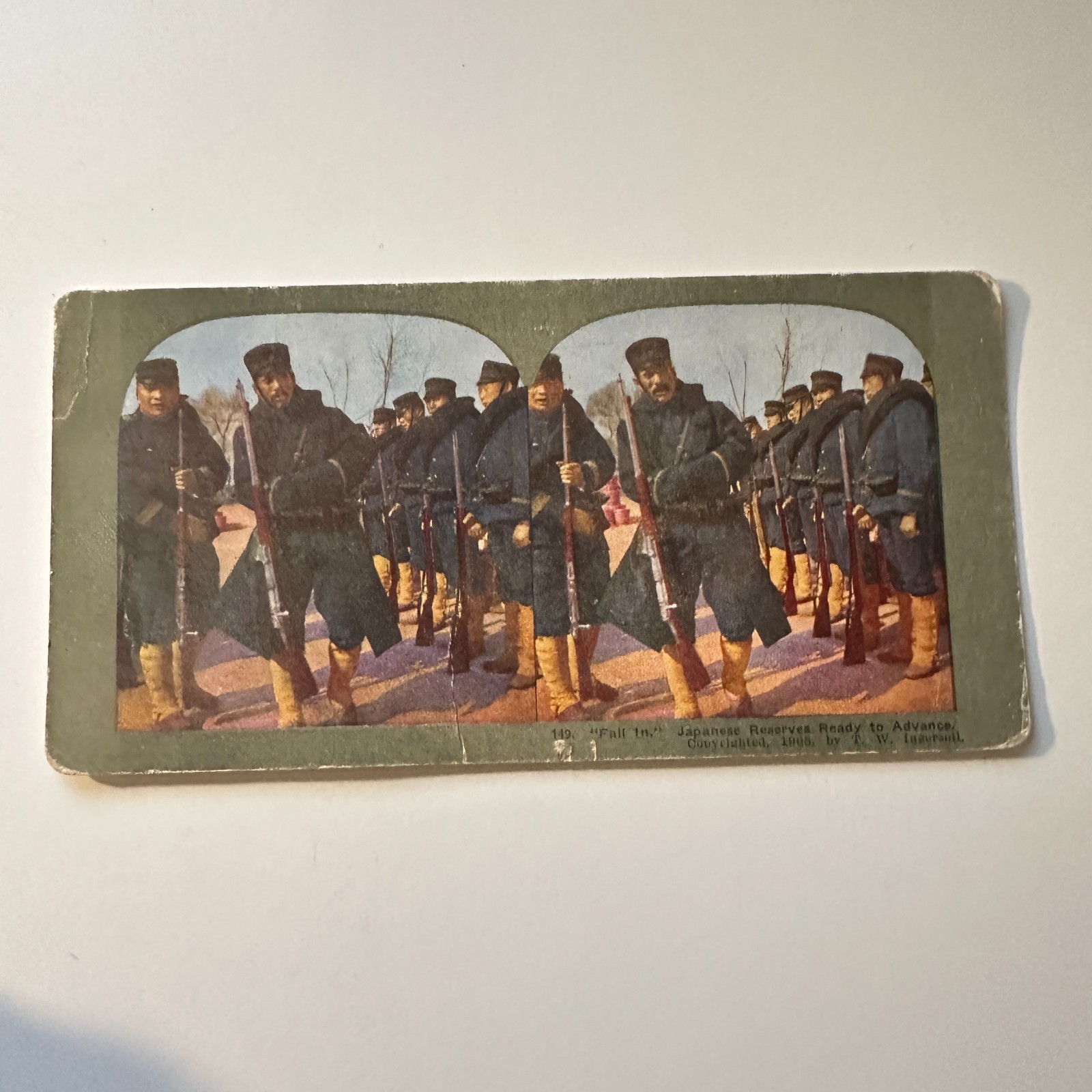 Fall In Japanese Reserves Ready To Advance Antique Stereoview Card 5H6-3