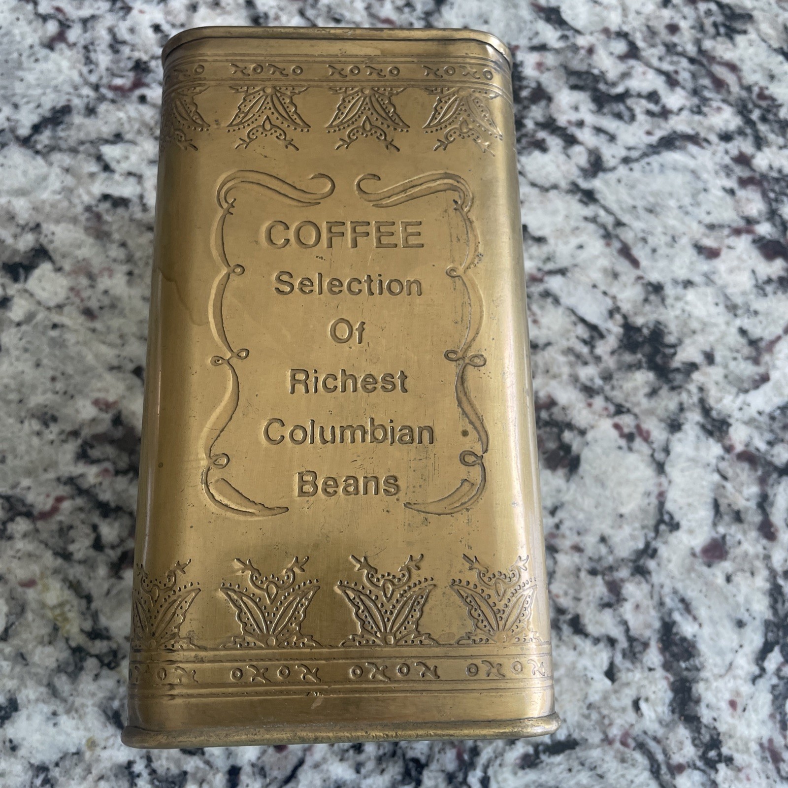 VINTAGE Department 56 - COFFEE Selection of the Richest Columbian Beans - brass