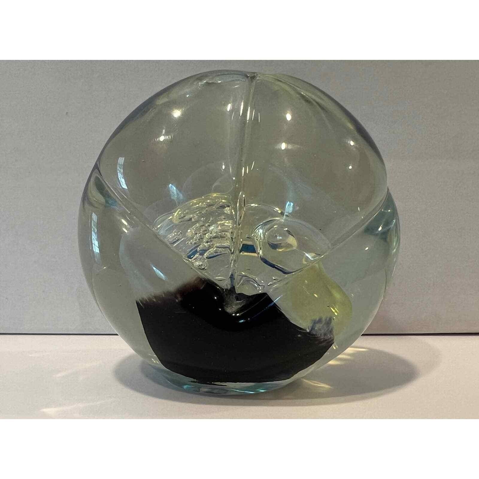 Robert Eickholt Paperweight Bubbles OS Vintage 1999 Signed Art Glass Studio