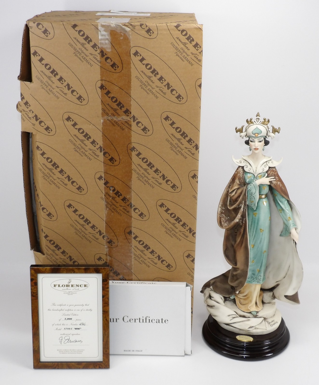 2002 Florence Giuseppe Armani Turandot Ceramic Figurine 194/5,000 with COA & Box