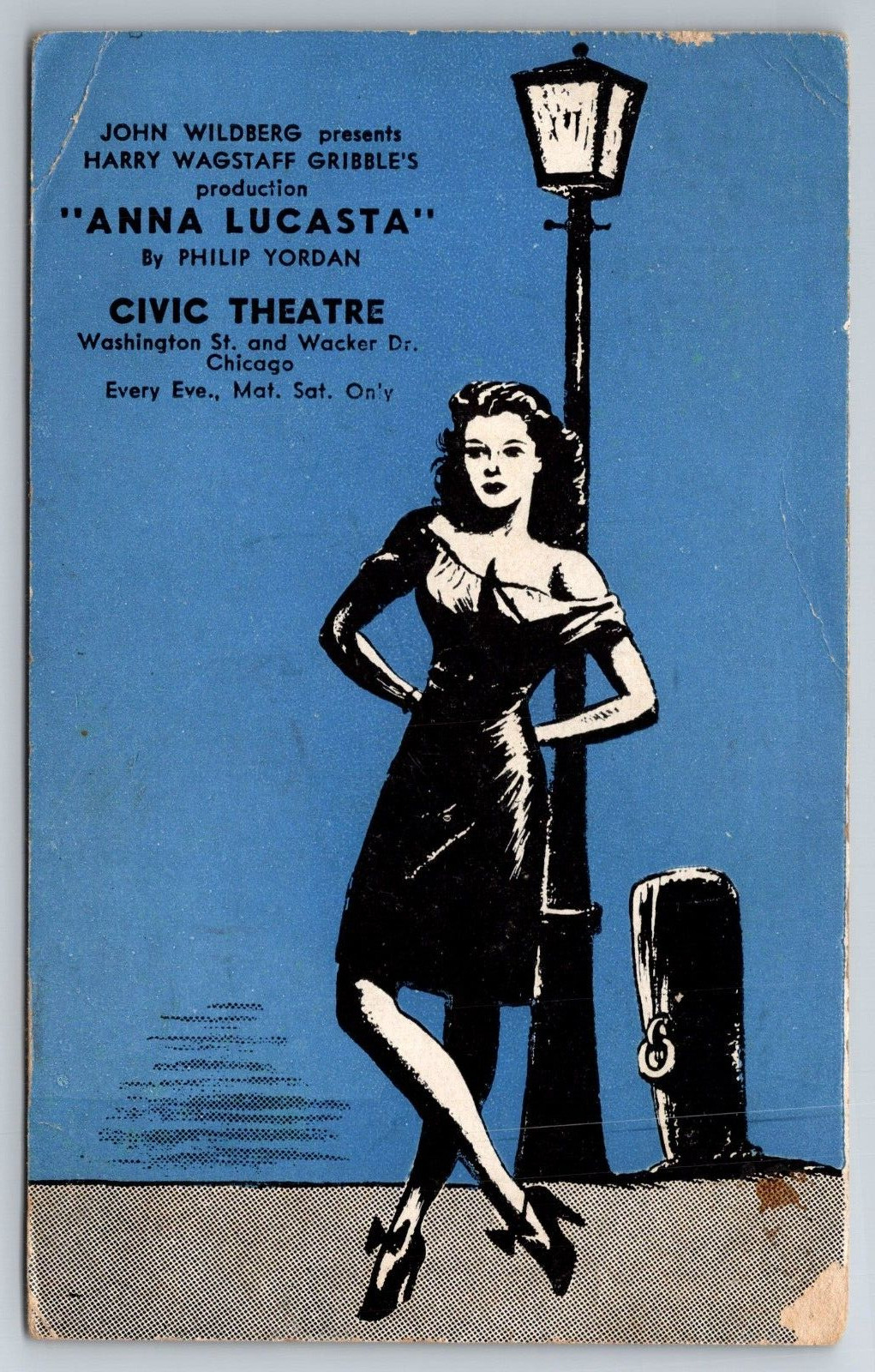 IL, Chicago, Civic Theatre, Anna Lucasta, Play, Vintage Postcard IL, Chicago, Civic Theatre, Anna Lucasta, Play, Vintage Postcard