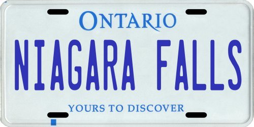 Niagara Falls Ontario Canada Aluminum License Plate Niagara Falls Ontario Canada Aluminum License Plate