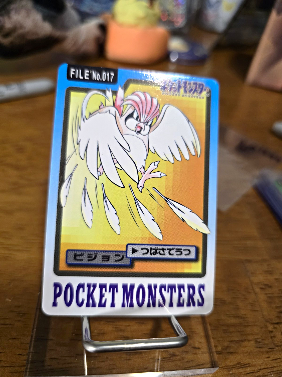 Bandai 1997 Pocket Monsters Pokémon FILE No.017 Pidgeot Trading Card Japanese