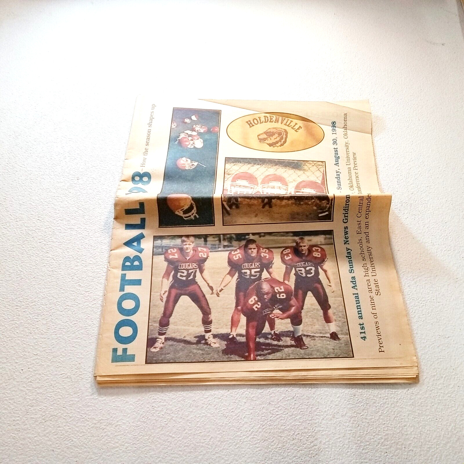 Ada Sunday News Aug. 30 1998 Jeremy Shockey Oklahoma Football Ada Cougars