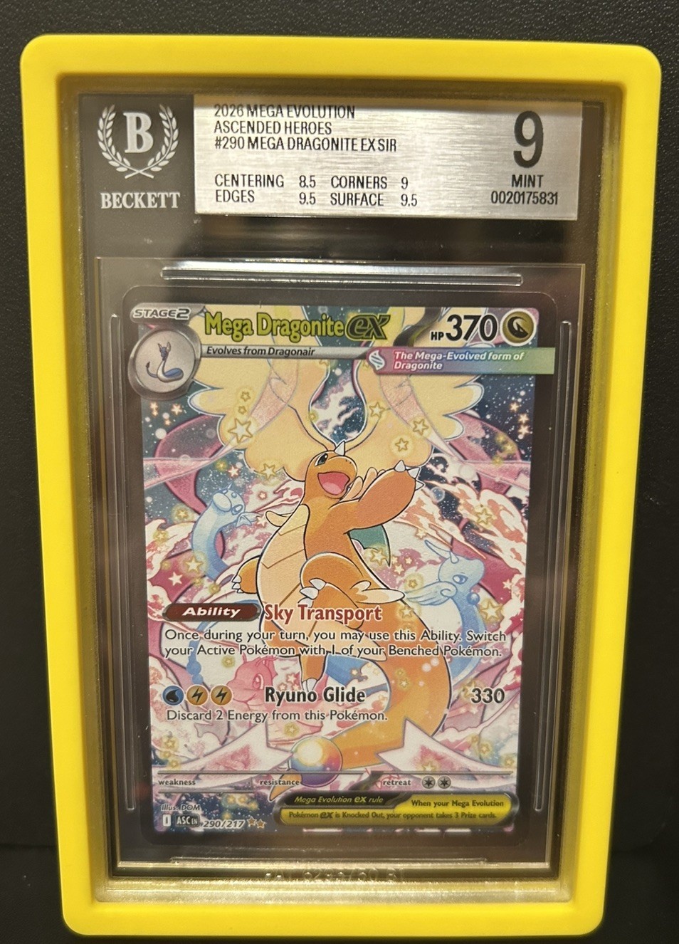 2026 Pokemon Mega Dragonite ex Special Illustration Rare #290/217 BGS 9